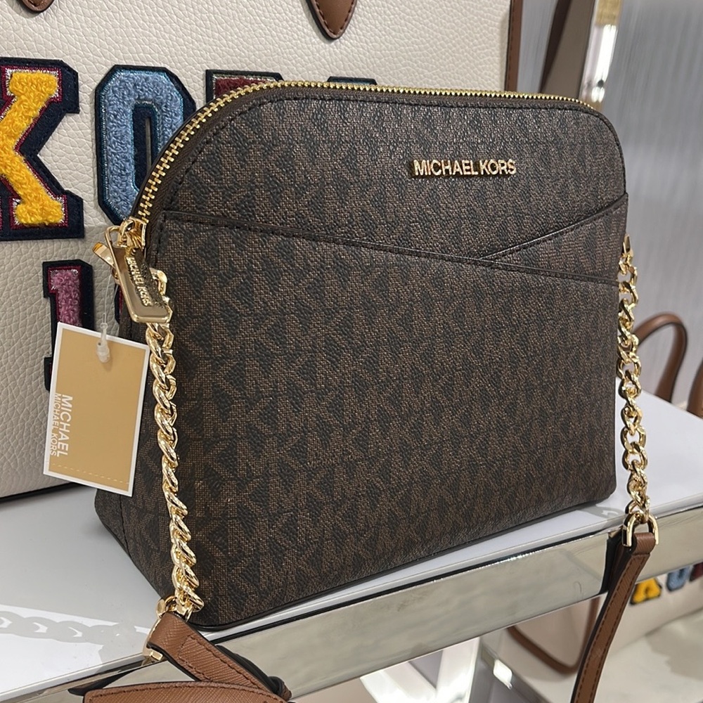 MICHAEL KORS Jet Set Medium Logo Dome Satchel Crossbody
Brown
NWT - Picture 10 of 16